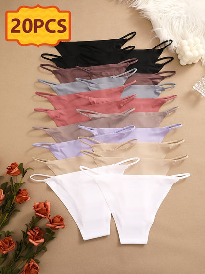 20-Pack Women's Bikini Briefs - Soft Seamless Everyday Comfort 68933