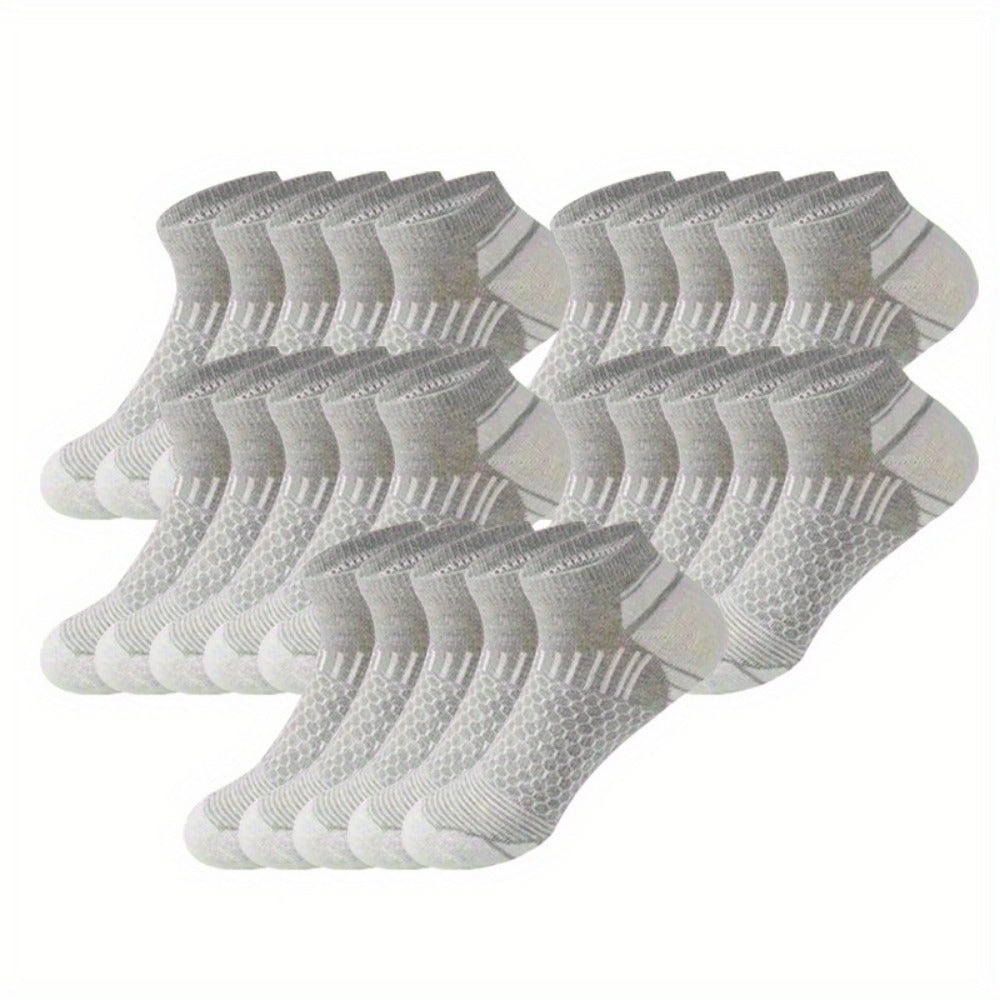 Men's Solid Ankle Socks - 60-Pair Pack