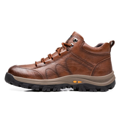 Men's Retro Style Oversized High Top Riding Boots - Comfortable, Wear-resistant, Non Slip Outdoor Hiking And Mountaineering Shoes - Father's Day Gifts