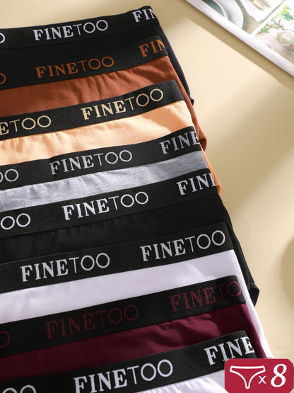 8pcs Women's High-Waisted Panties Soft Breathable Underwear, Assorted Colors