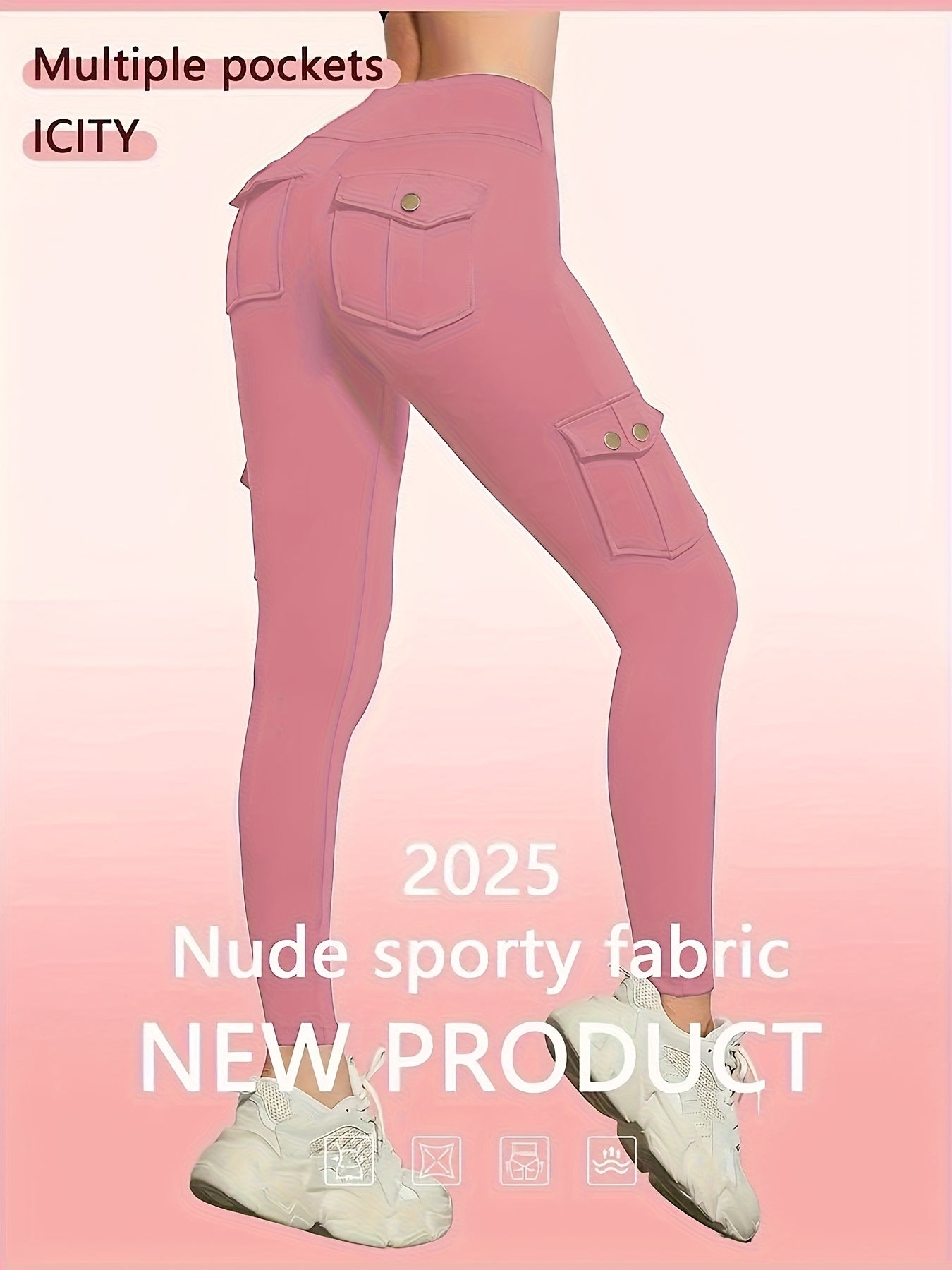 One Pair Of Women'S Slim Work Pants, With Multi-functional Pockets, High Elasticity. Aids In Tightening The Buttocks And Abdomen. Airtight Pants. Suitable For Outdoor, Home Use, Commuting, And Local Warehouse Direct Delivery.