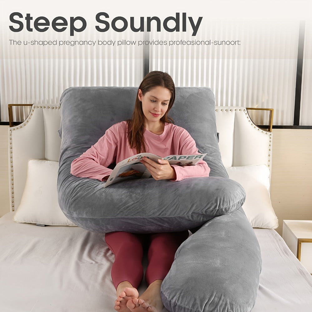 U-Shaped Pregnancy Pillow - 47-Inch Full-Body Support