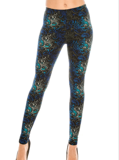 Fashion Printed Leggings For Women No See Through High Stretch Super Soft Leggings Regular