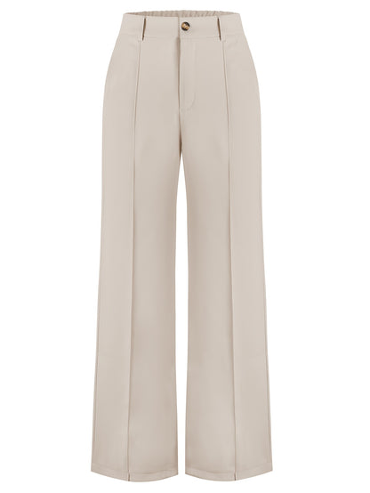 Elegant Women's Wide-Leg Pants with Drape Office-casual Trousers Featuring A Flattering Silhouette Suitable for Both Formal And Casual Attire. A Versatile Wardrobe Essential.