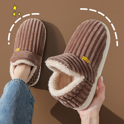 1 pcs Fashionable plush slippers, men's and women's winter indoor fluffy warm plush home slippers, outdoor plush soft fur slippers