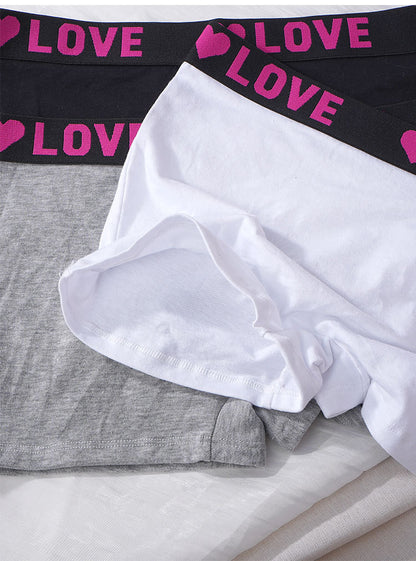 Set of 10 Women'S Briefs in Solid Colors, Available in 8 Shades, Showcasing a LOVE Letter Design. These Underwear Are Designed for Comfort And Breathability.