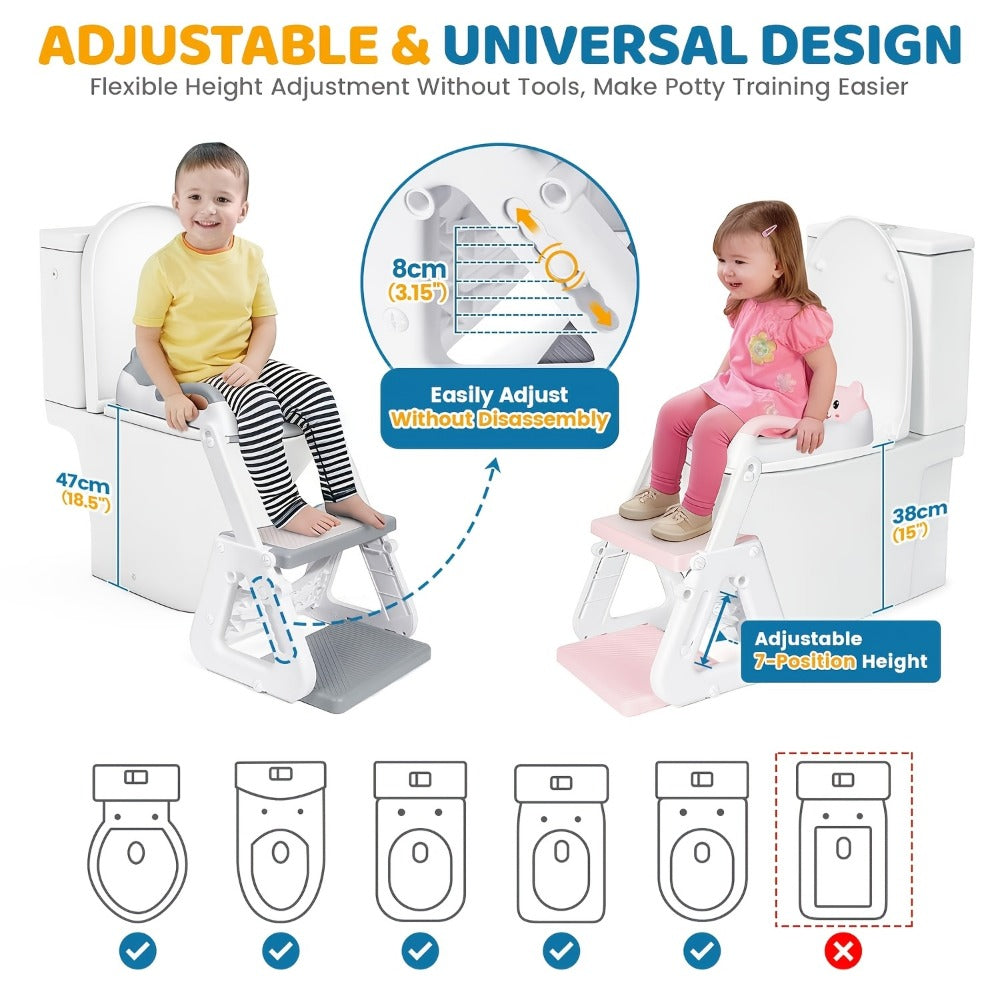 Potty Training Seat - Adjustable 2-In-1 Toilet Step