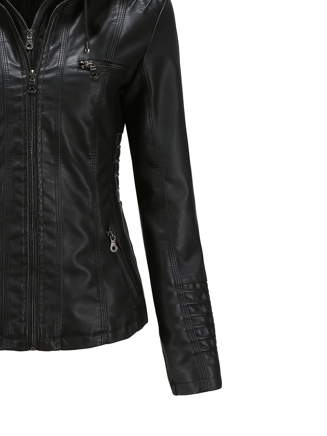 Women'S Jacket Motorcycle Jacket for Riders with Removable Hood