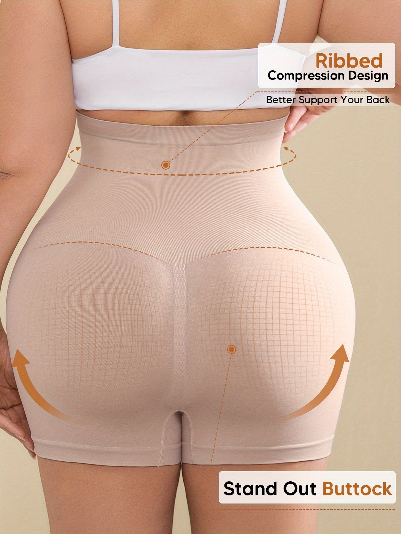 Women's High-Waist High-Stretch Belly Support Fabric with Abdominal Functionality, Ribbed Back Support Maternity Shorts, Comfortable and Breathable Suitable for the Full Pregnancy Cycle, Maternity Clothing|Breathable Fabric|Elastane Fabric