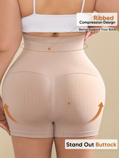 Women's High-Waist High-Stretch Belly Support Fabric with Abdominal Functionality, Ribbed Back Support Maternity Shorts, Comfortable and Breathable Suitable for the Full Pregnancy Cycle, Maternity Clothing|Breathable Fabric|Elastane Fabric