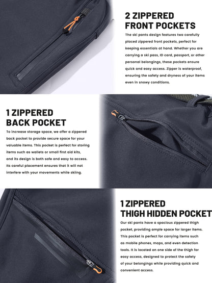 Men's Winter Fleece Pants Outdoor Softshell Pants Thickened Warm Lined Camping Fishing Trekking Hiking Pants Casual Trousers