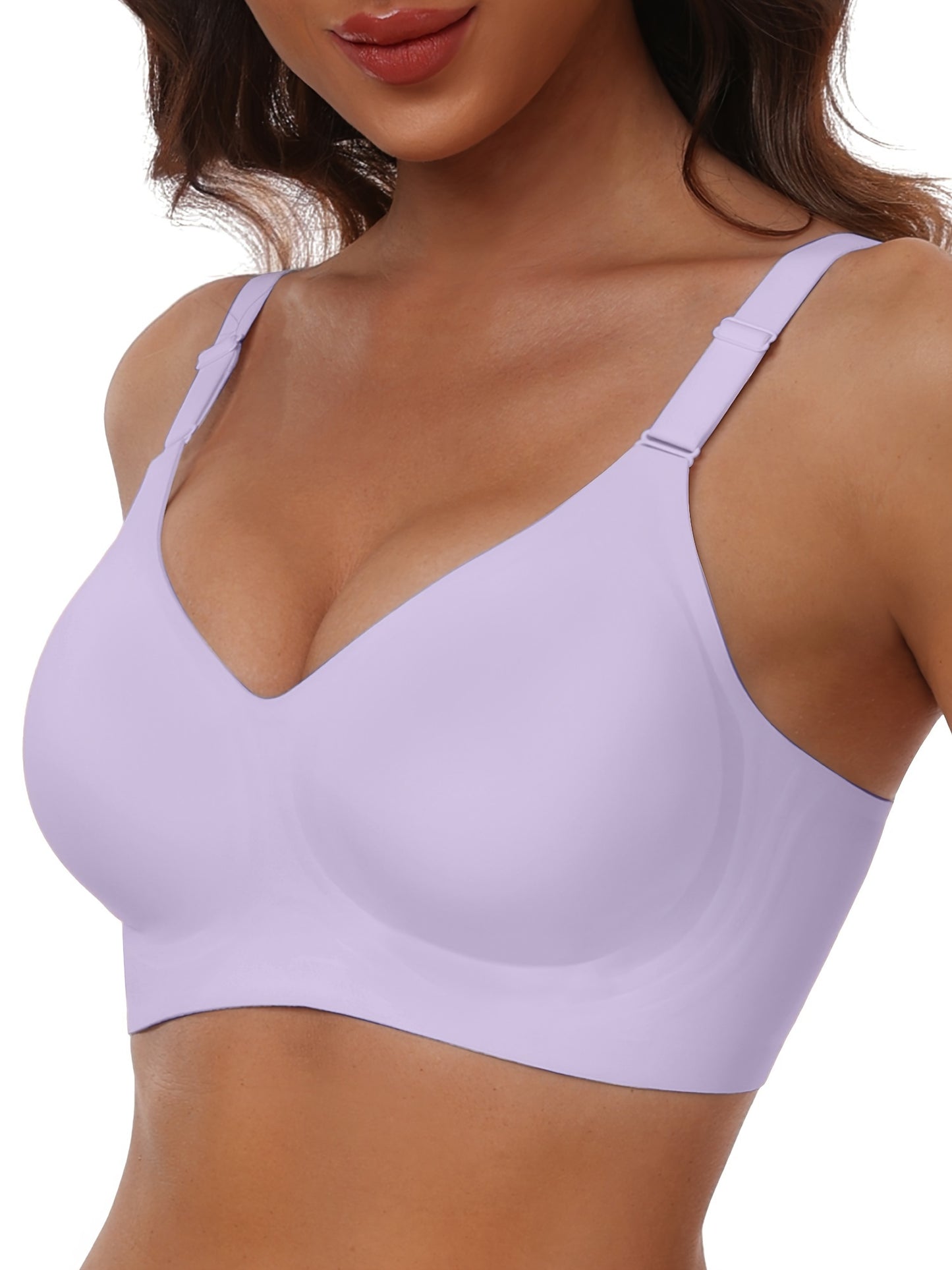 Seamless Wireless Push-Up Bra-V Neck Design, Comfortable, Supportive Intimate Apparel for Women