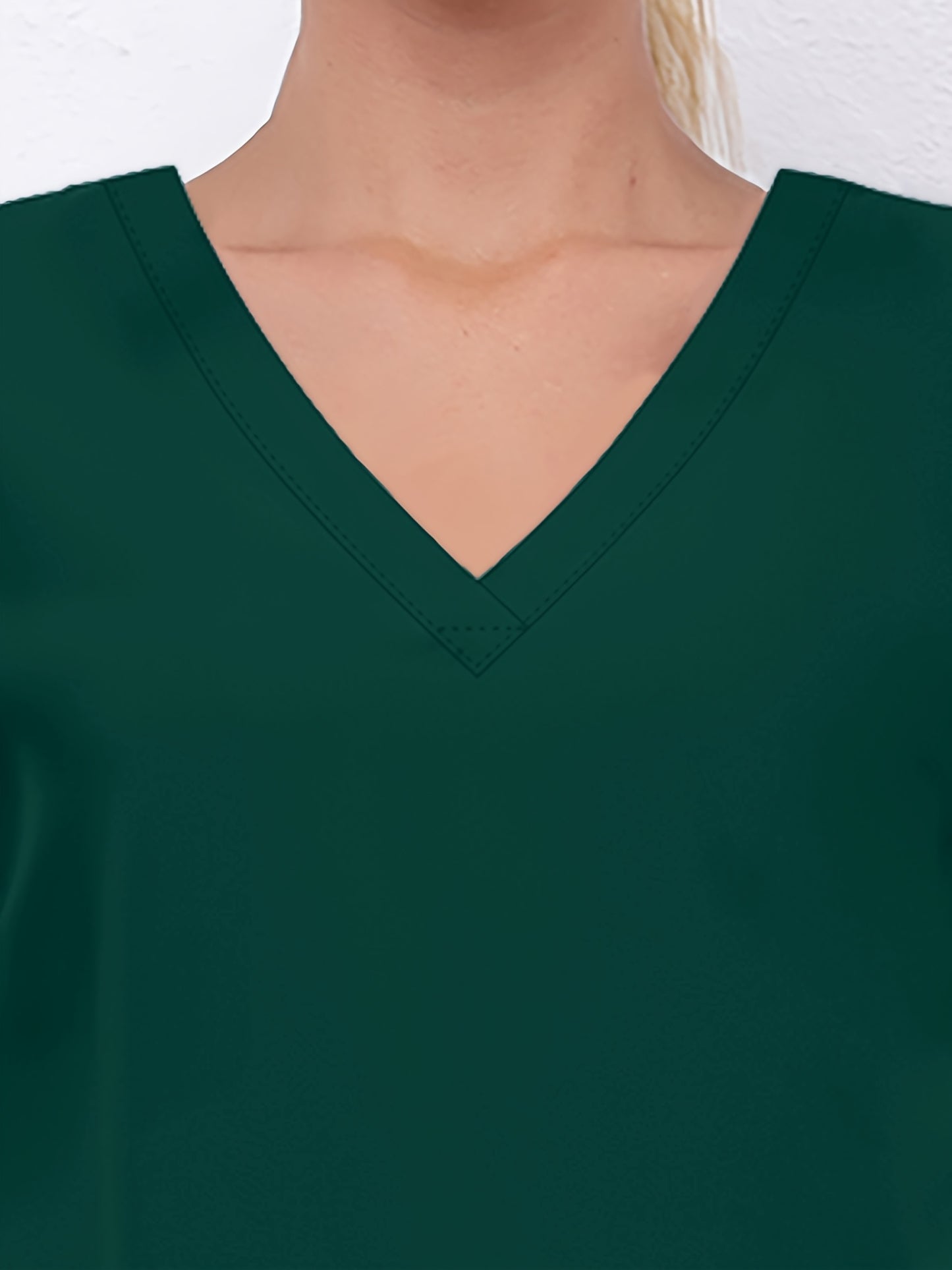 Women'S V-Neck Frosted Breathable Uniform Hand Washing Workwear Brush Hand Clothes Top