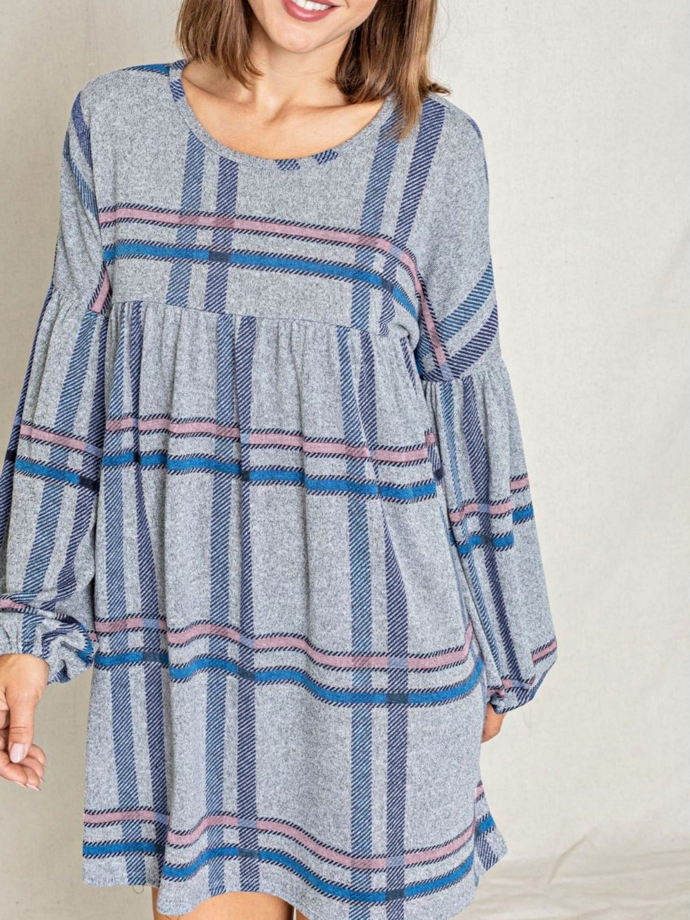 Light Grey Polyester Ruffle Tiered Dress - product view 26