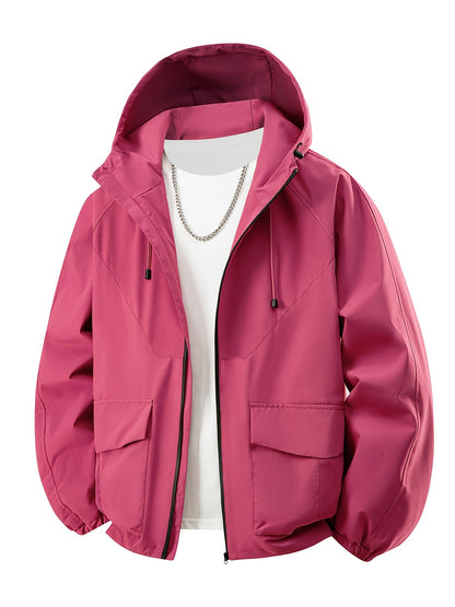 Men's Outdoor Windproof Jacket, Autumn Winter Casual Hiking Windproof Overcoat, Versatile Urban Outdoor Wear