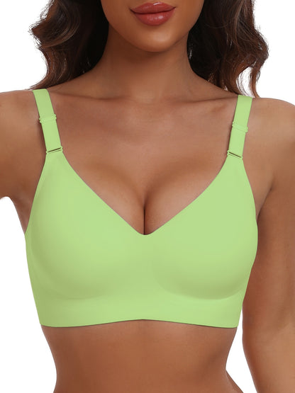 Seamless Wireless Push-Up Bra-V Neck Design, Comfortable, Supportive Intimate Apparel for Women