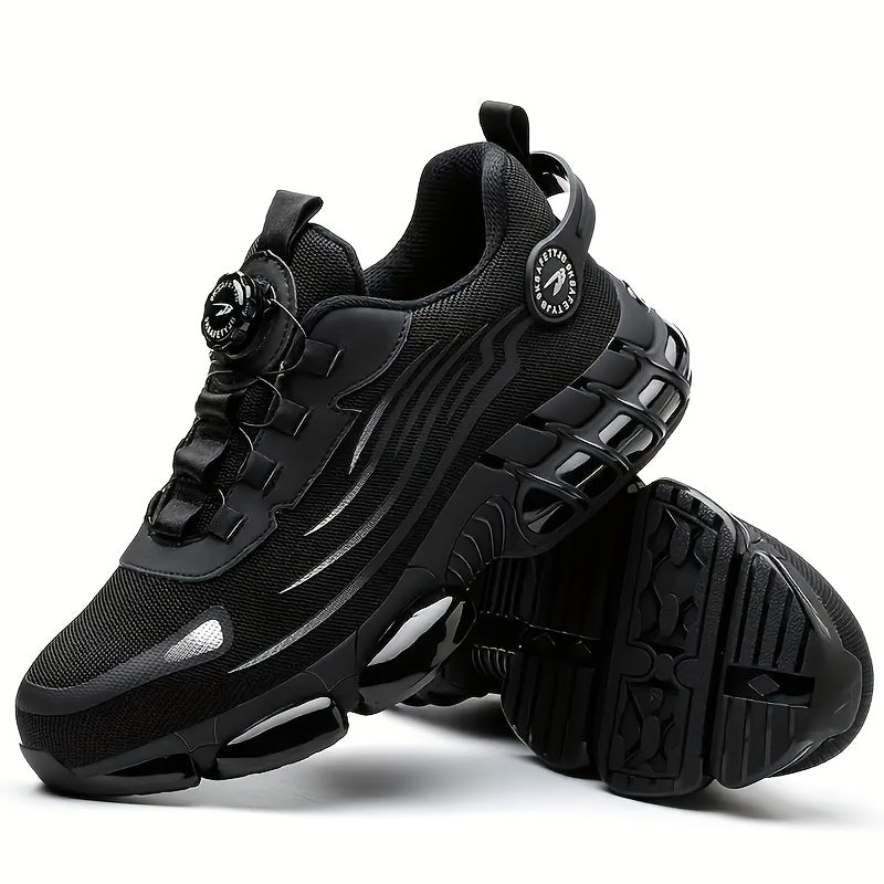Men's Breathable Work Shoes - Durable Safety Shoes Suitable for Industrial and Casual Wear with Reflective Stripes