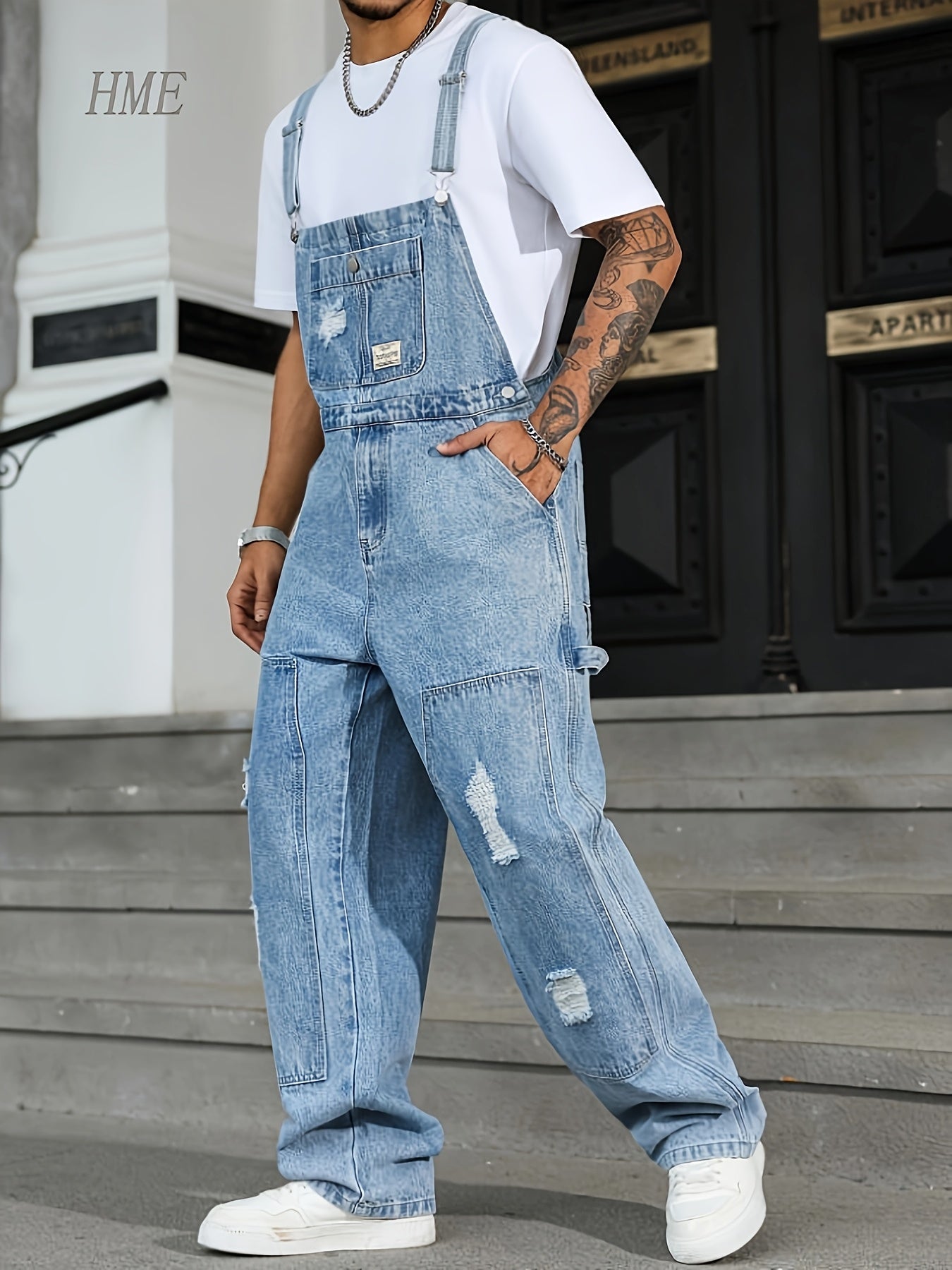 Men's Light Blue Denim Jeans - product view 4