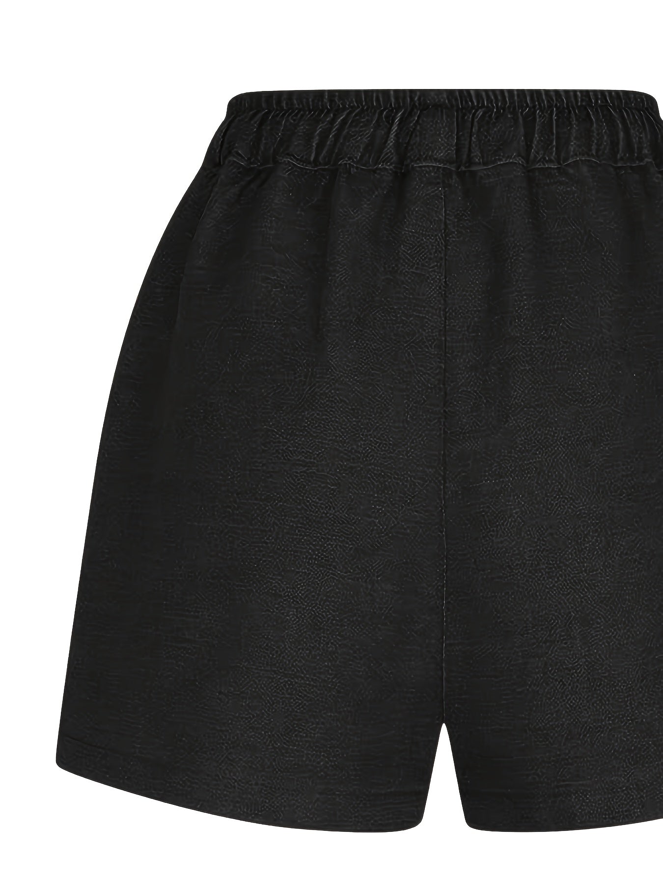 Loose And Stylish Casual Shorts, Solid Color with Elastic Waist, Five-pocket Jeans Shorts