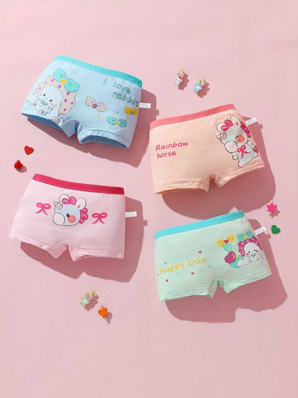 Girls' Boxer Briefs - 12-Pack Assorted Cartoon Print Style 5413
