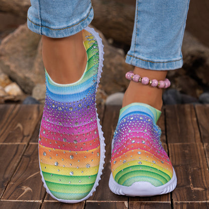 Women's Light Pink Diamond Stitching Shoes - product view 7