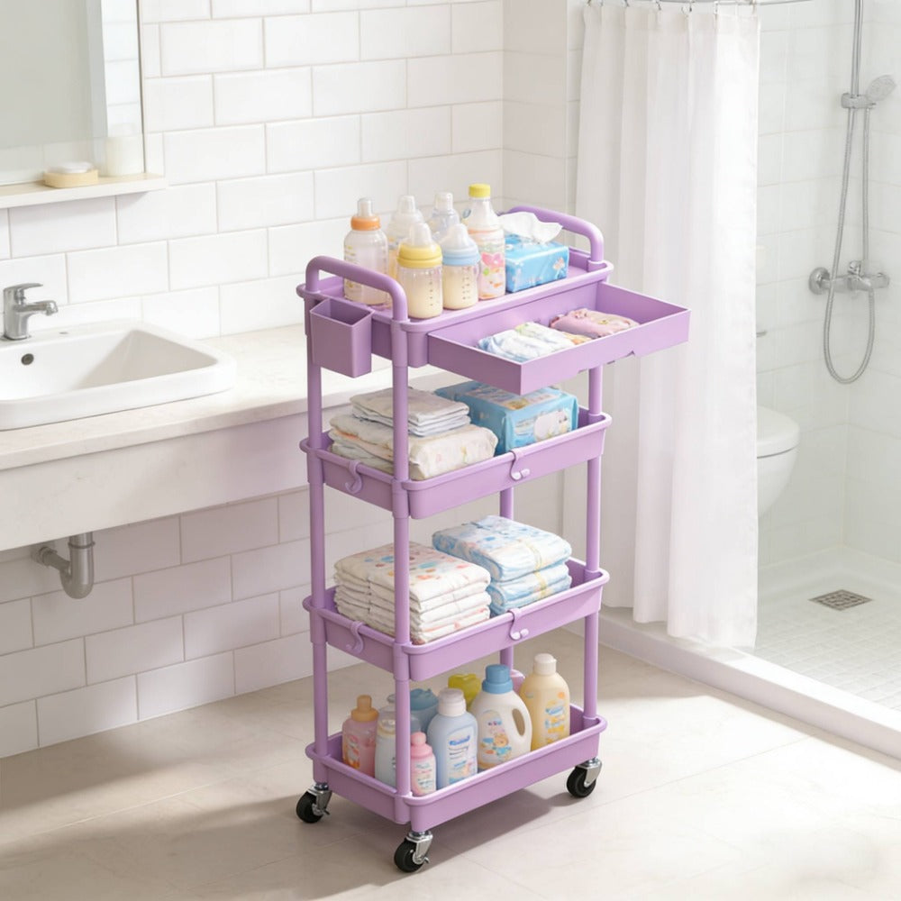 Nursery Storage Cart - Mobile 3-Tier Organizer