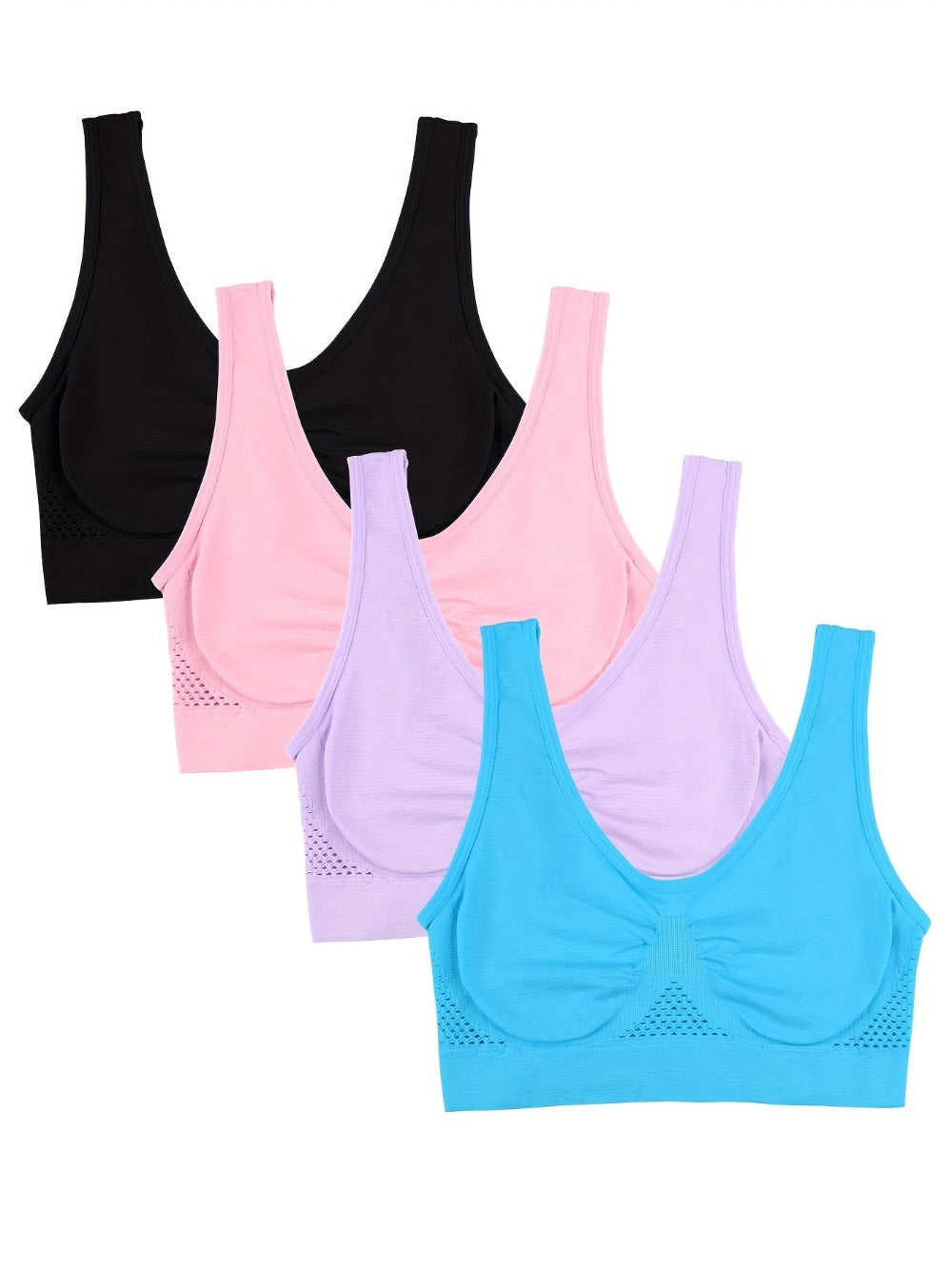 Women's Sports Bra - 4-Pack Unpadded, High Support