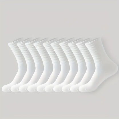 Unisex Athletic Crew Socks - 10-Pair Pack