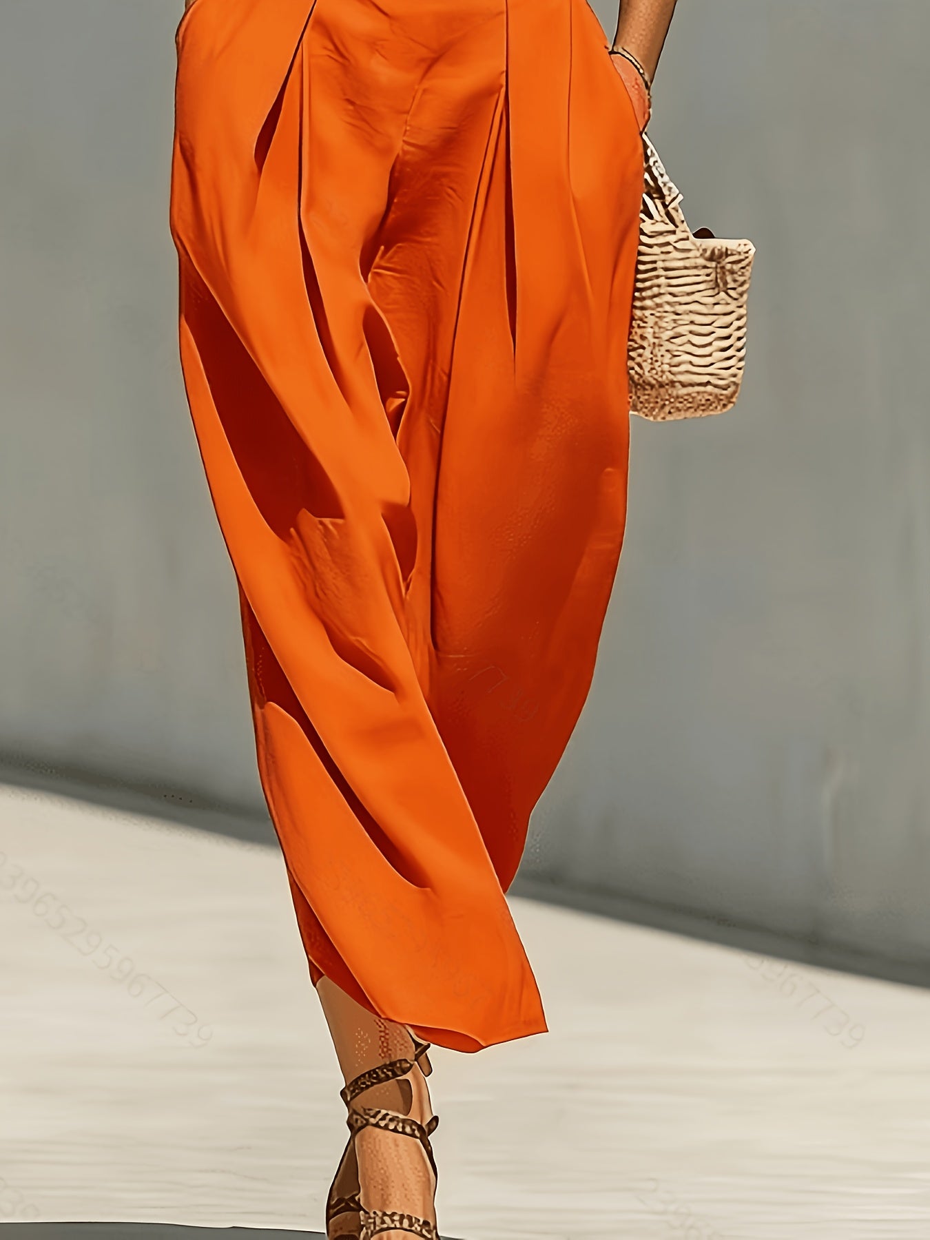 [High-Neck Long Dress] A White Blended Fabric High-Neck Long Dress With An Open Sleeve And A Pleated Waistband Pocket Design, Suitable For Both Professional And Casual Wear
