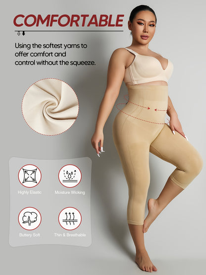 Solid High-Waisted Shaping Shorts Featuring an Anti-Slip Strip, Designed for Tummy Control And Butt Lifting. These Comfortable And Highly Elastic Shapewear Pieces Are Excellent for Abdominal And Hip Lifting