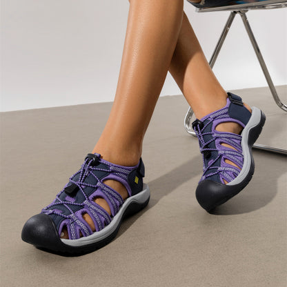 Women Sport Sandals Flat Sandals Womens Closed Toe Hiking Summer Outdoor Sandals Sport Athletic Sandals for Hiking Walking Water Shoes Adjustable Width Comfortable Sturdy Brand Women Shoes