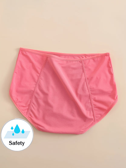 6pcs Women's Leakproof Period Panties - High Elasticity, Breathable Mesh, Triple-Layered, Wide Briefs, Tummy Control, Plus Size (OXL-5XL), Seamless Underwear, High Waist, Period Panties