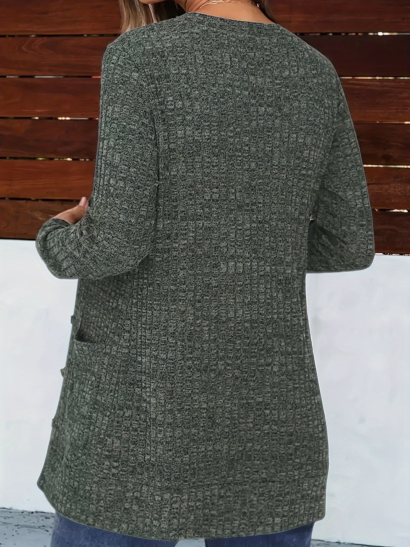 Women's Blue Lace Utility V-Neck Cardigan - product view 19