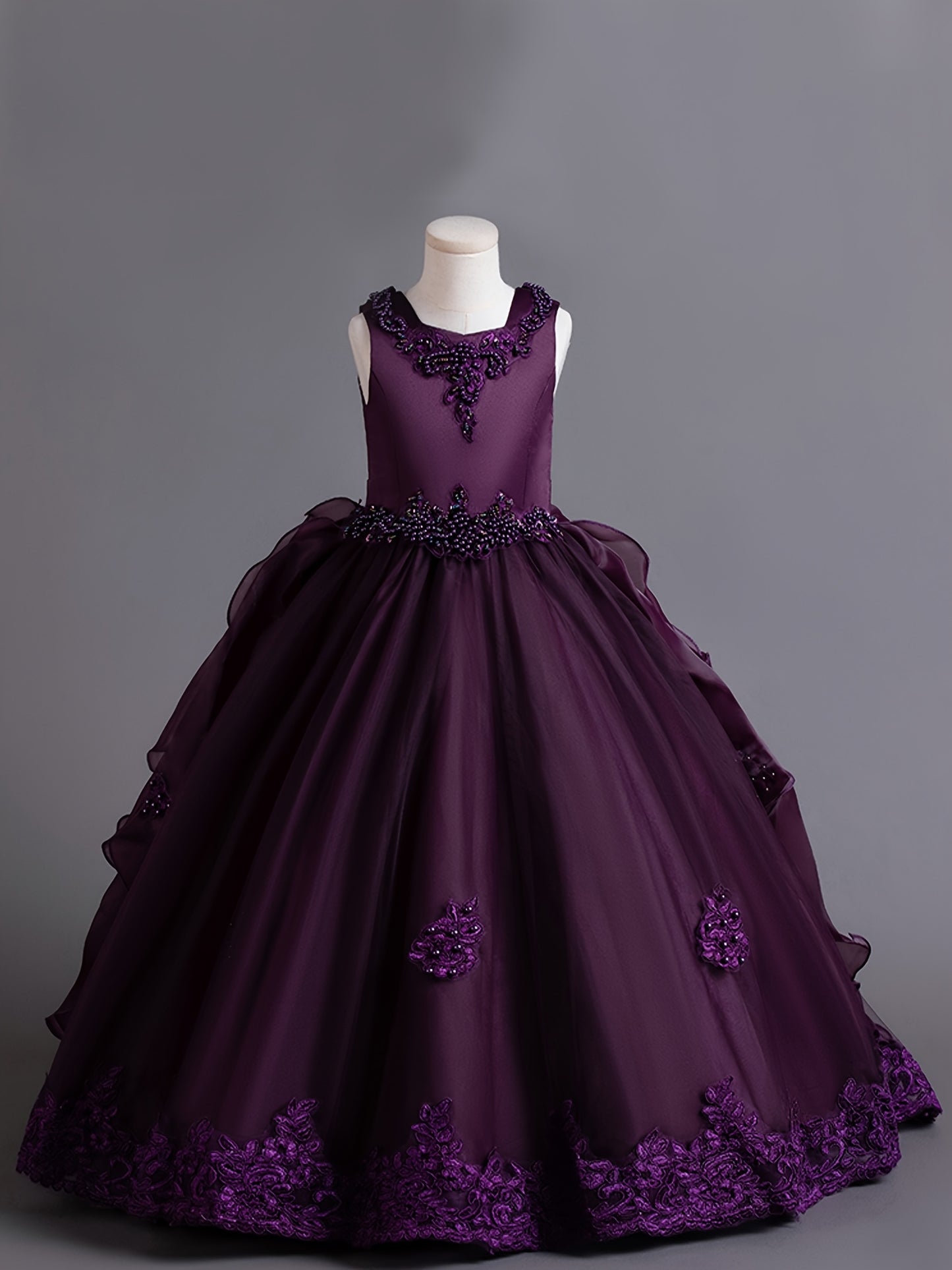 (Size Is Slightly Larger, Recommended To Purchase One Size Smaller Than Usual) Flower Dress Princess Puffy Tulle Dresses Bridesmaid Wedding Communion Birthday Party Pageant Maxi Prom Gown For Kids