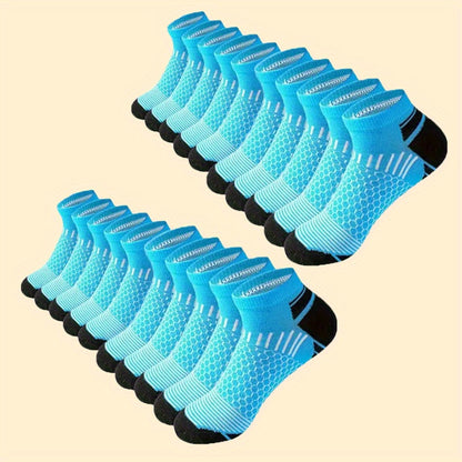 20 Or 60 Pairs Of Men's Low Cut Socks, Anti Odor & Sweat Absorption, Comfy & Breathable, Elastic Sport Socks, All Seasons Wearing
