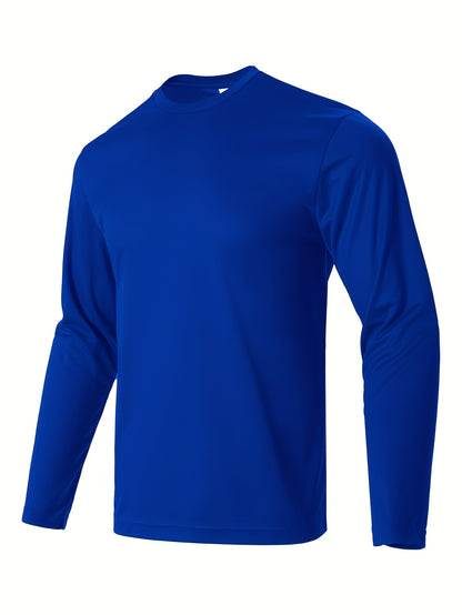 5pcs Men's Casual Sports T-shirt, Breathable And Quick Drying, Suitable for Work Clothes, Fishing Clothes, Construction Site Clothes, Team Building Clothes