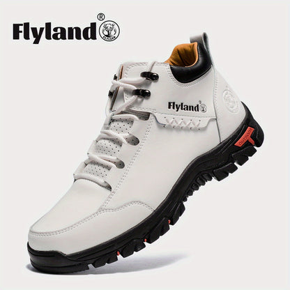 2026 FLYLAND Men's Fashion Vintage Classical Top Layer Cowhide Leather Chukka Boots Daily Casual Work Office Shoes for Men Soccer Match Day Fan Gear Football All Fans