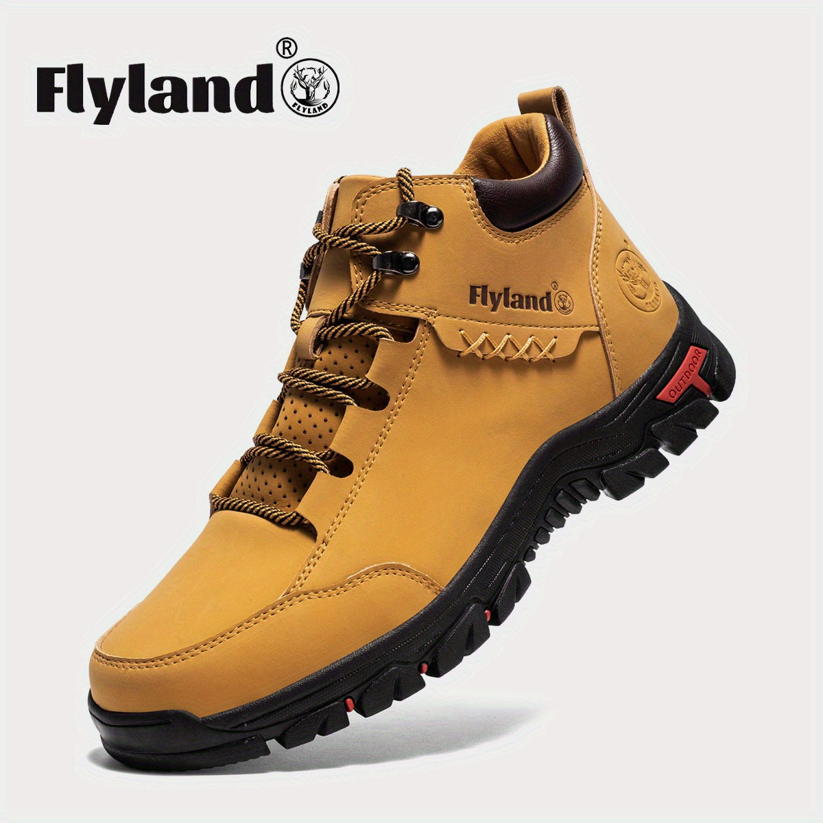 2026 FLYLAND Men's Fashion Vintage Classical Top Layer Cowhide Leather Chukka Boots Daily Casual Work Office Shoes for Men Soccer Match Day Fan Gear Football All Fans