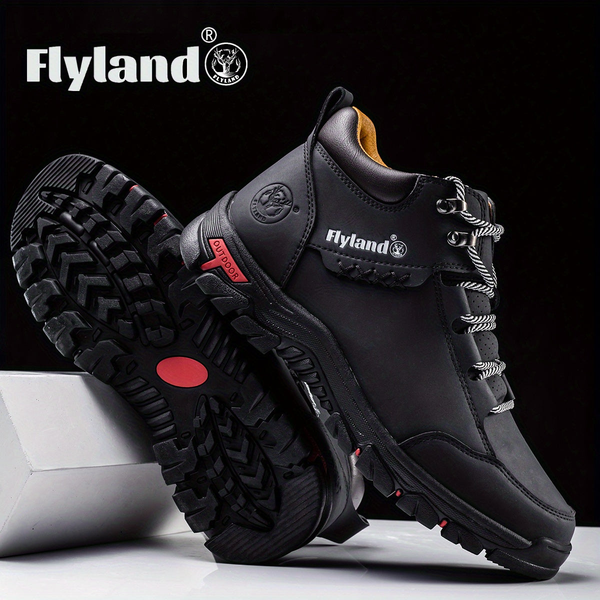 2026 FLYLAND Men's Fashion Vintage Classical Top Layer Cowhide Leather Chukka Boots Daily Casual Work Office Shoes for Men Soccer Match Day Fan Gear Football All Fans