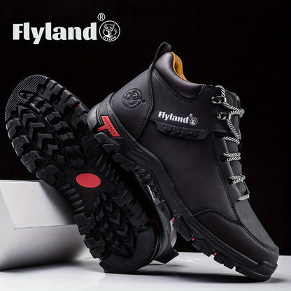 2026 FLYLAND Men's Fashion Vintage Classical Top Layer Cowhide Leather Chukka Boots Daily Casual Work Office Shoes for Men Soccer Match Day Fan Gear Football All Fans