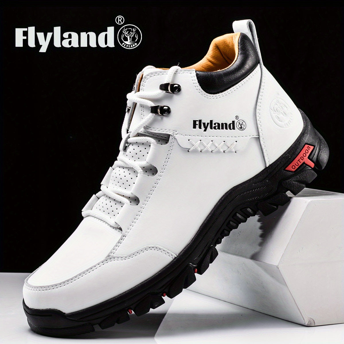 2026 FLYLAND Men's Fashion Vintage Classical Top Layer Cowhide Leather Chukka Boots Daily Casual Work Office Shoes for Men Soccer Match Day Fan Gear Football All Fans