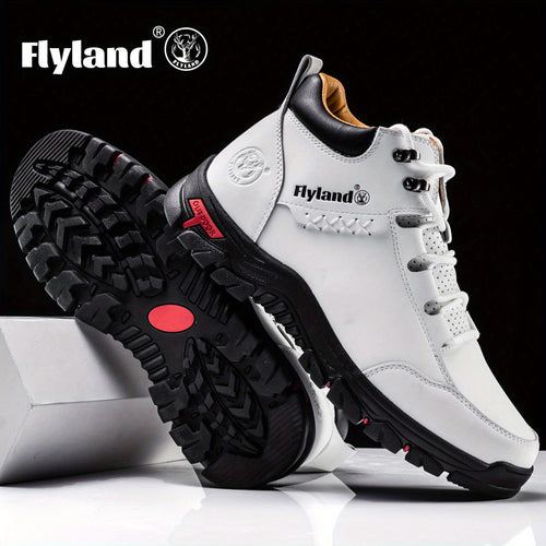 2026 FLYLAND Men's Fashion Vintage Classical Top Layer Cowhide Leather Chukka Boots Daily Casual Work Office Shoes for Men Soccer Match Day Fan Gear Football All Fans