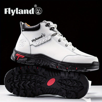 2026 FLYLAND Men's Fashion Vintage Classical Top Layer Cowhide Leather Chukka Boots Daily Casual Work Office Shoes for Men Soccer Match Day Fan Gear Football All Fans