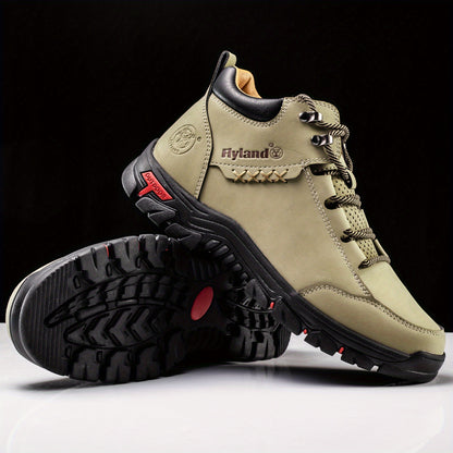 2026 FLYLAND Men's Fashion Vintage Classical Top Layer Cowhide Leather Chukka Boots Daily Casual Work Office Shoes for Men Soccer Match Day Fan Gear Football All Fans