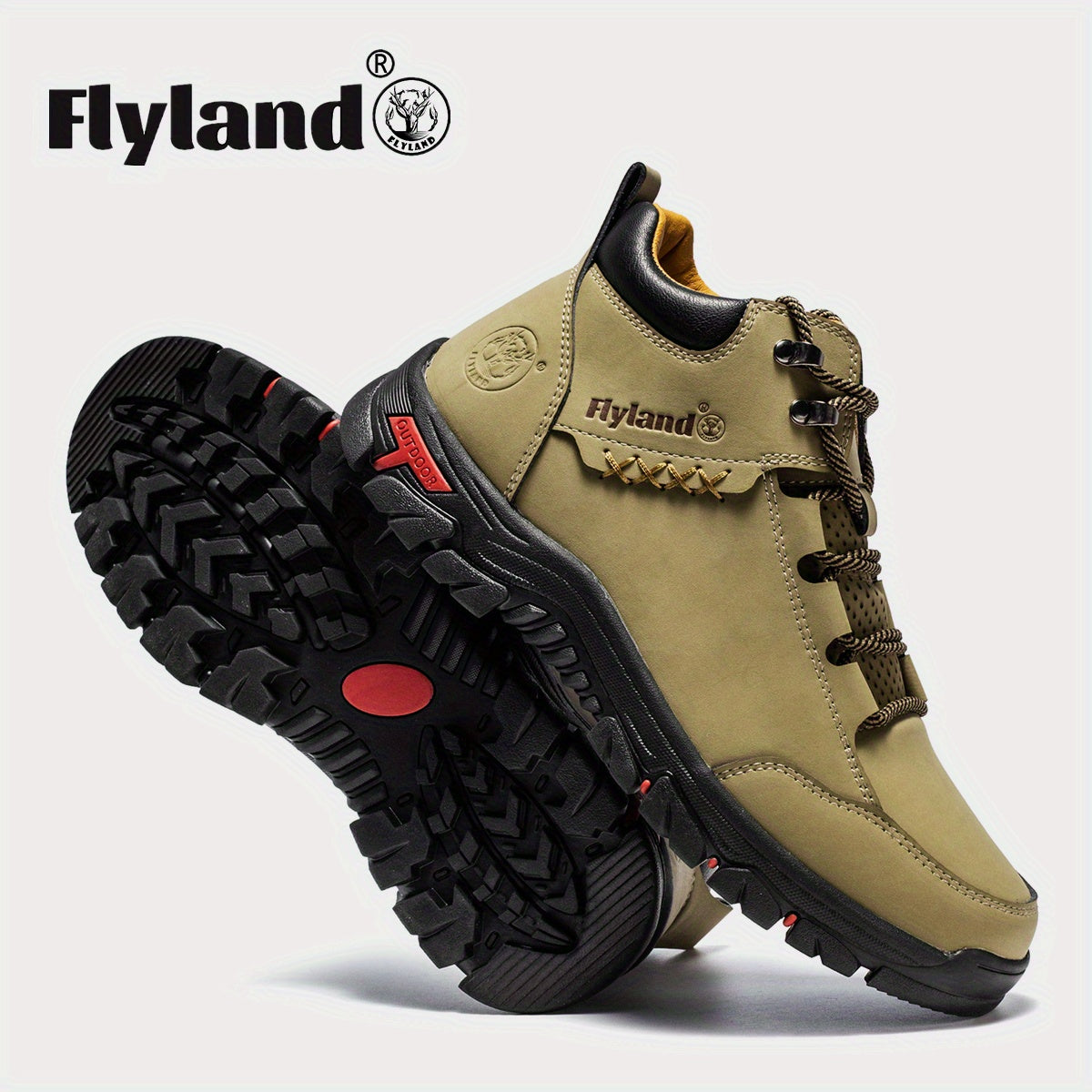 2026 FLYLAND Men's Fashion Vintage Classical Top Layer Cowhide Leather Chukka Boots Daily Casual Work Office Shoes for Men Soccer Match Day Fan Gear Football All Fans