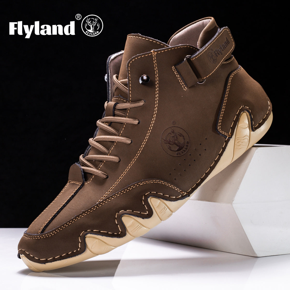 FLYLAND Men's Fashion Sneaker Vintage Classical Dress Boot Chukka Boot Daily Casual Work Office Shoe