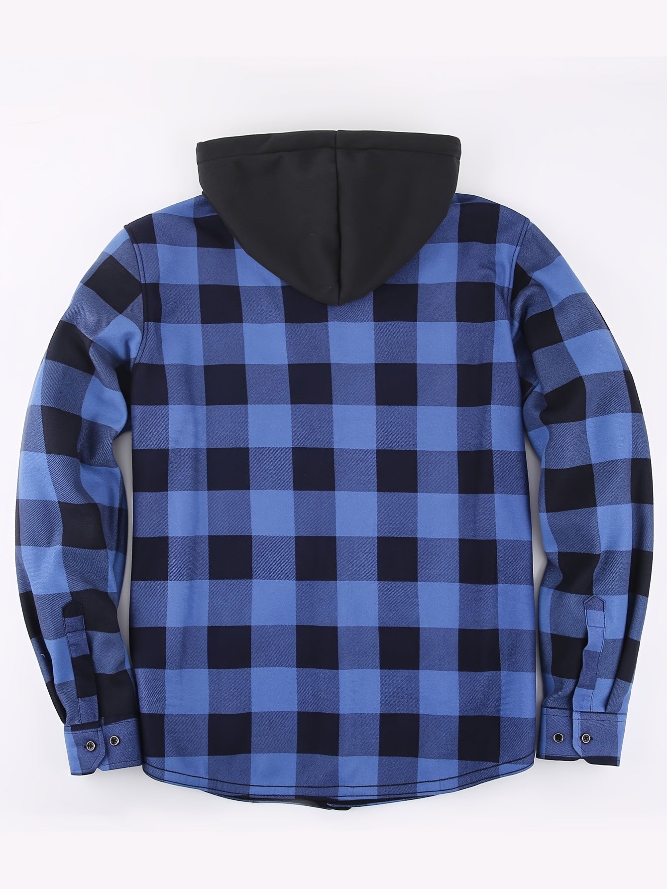 New Men'S Plaid Hooded Long-Sleeved Shirt Outdoor Casual Shirt Jacket | Flannel with Pocket Double Bag Double | Inner Lining Is Thickened | Thermal Shirt