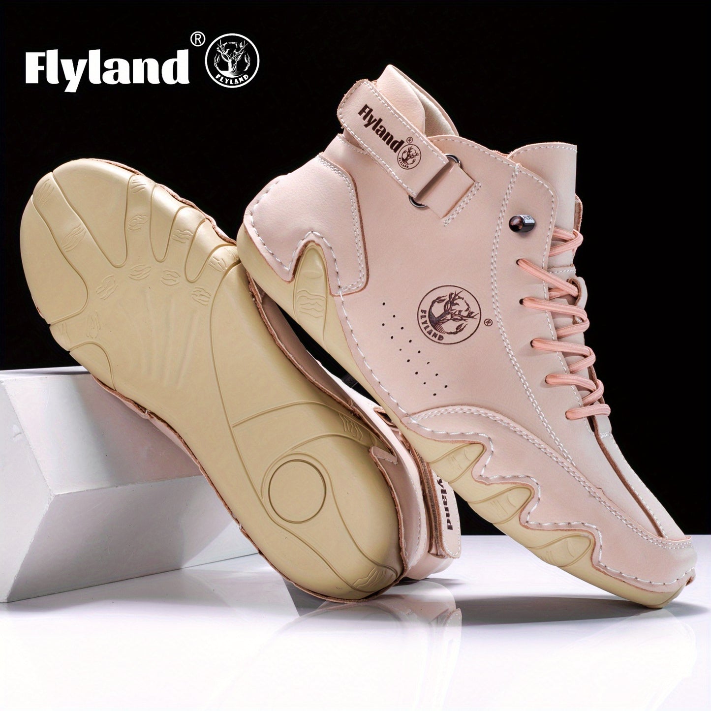 FLYLAND Women's Genuine Chukka - Lightweight Mid-Top Sneaker Dress with Round Toe, Casual - & Office, Handmade for Year-Round Wear (Handmade), Women Shoes, Sneakers