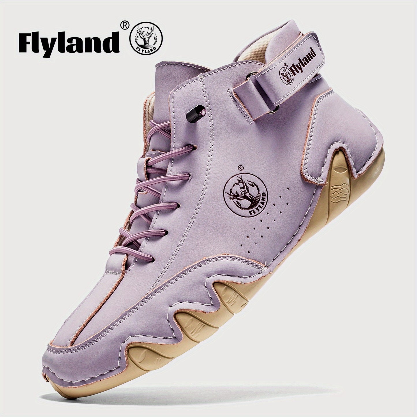 FLYLAND Women's Genuine Chukka - Lightweight Mid-Top Sneaker Dress with Round Toe, Casual - & Office, Handmade for Year-Round Wear (Handmade), Women Shoes, Sneakers