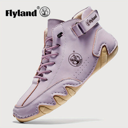 FLYLAND Women's Genuine Chukka - Lightweight Mid-Top Sneaker Dress with Round Toe, Casual - & Office, Handmade for Year-Round Wear (Handmade), Women Shoes, Sneakers